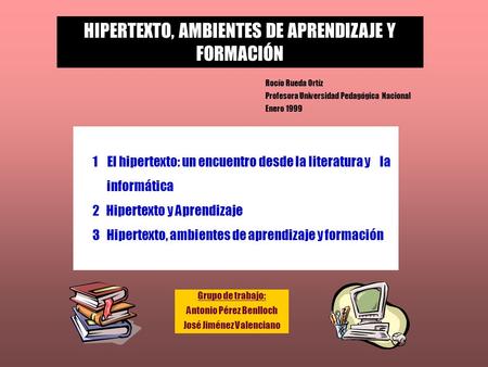 HIPERTEXTO, AMBIENTES DE APRENDIZAJE Y FORMACIÓN