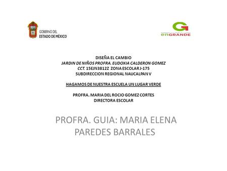 PROFRA. GUIA: MARIA ELENA PAREDES BARRALES