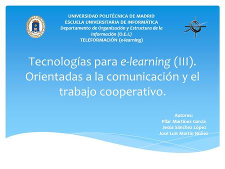 Tecnologías para e-learning (III)