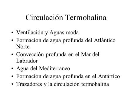 Circulación Termohalina