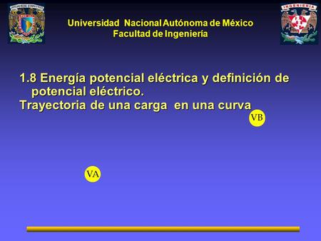1.8 Energía potencial eléctrica y definición de potencial eléctrico.