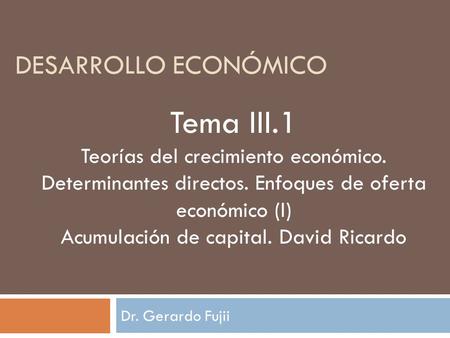 Acumulación de capital. David Ricardo