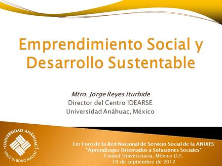 Emprendimiento Social y Desarrollo Sustentable