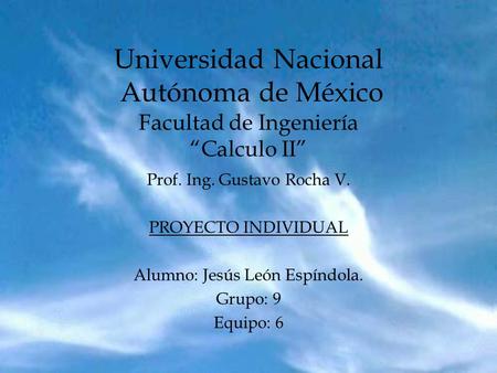 Prof. Ing. Gustavo Rocha V. PROYECTO INDIVIDUAL