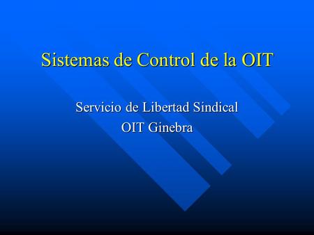 Sistemas de Control de la OIT