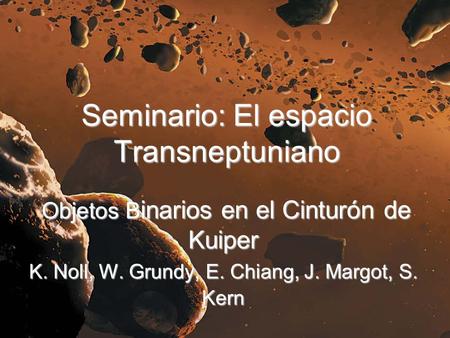 Seminario: El espacio Transneptuniano