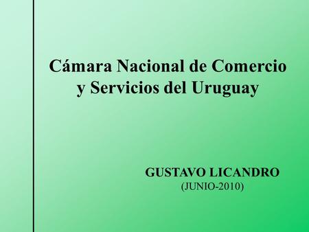GUSTAVO LICANDRO (JUNIO-2010) Cámara Nacional de Comercio y Servicios del Uruguay.