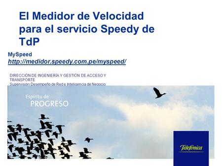 El Medidor de Velocidad para el servicio Speedy de TdP
