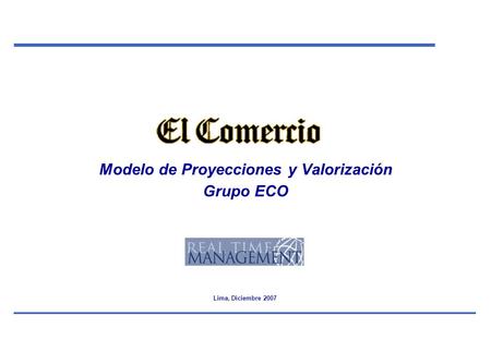Modelo de Proyecciones y Valorización Grupo ECO