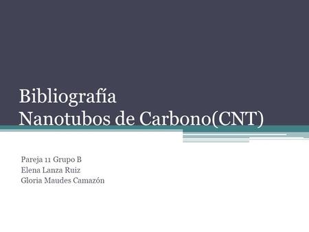 Bibliografía Nanotubos de Carbono(CNT)
