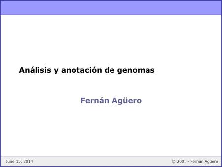 Análisis y anotación de genomas