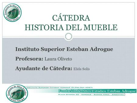 CÁTEDRA HISTORIA DEL MUEBLE