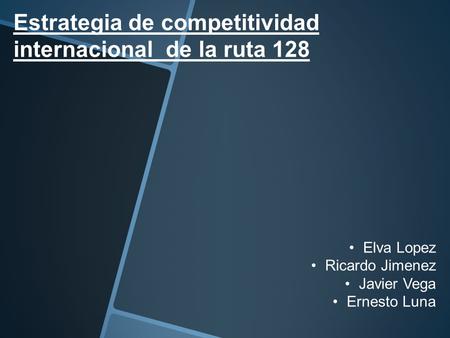 Estrategia de competitividad internacional de la ruta 128