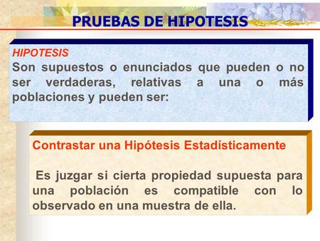 PRUEBAS DE HIPOTESIS HIPOTESIS