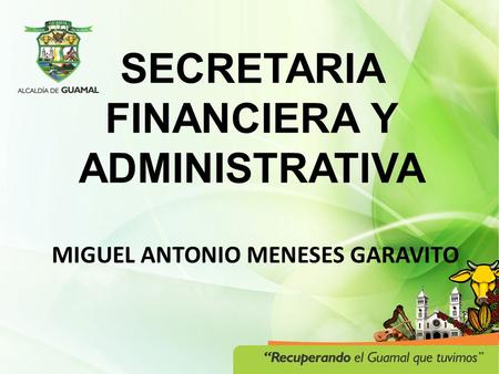 SECRETARIA FINANCIERA Y ADMINISTRATIVA MIGUEL ANTONIO MENESES GARAVITO.