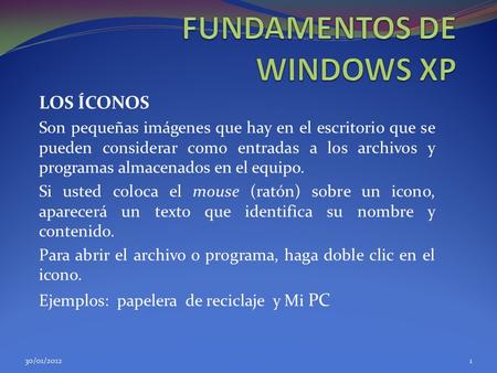FUNDAMENTOS DE WINDOWS XP