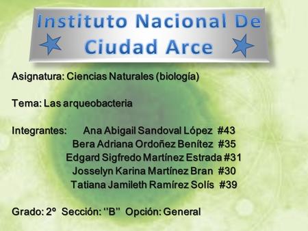 Instituto Nacional De Ciudad Arce