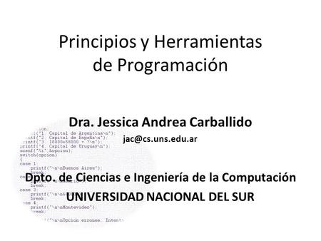 Principios y Herramientas de Programación