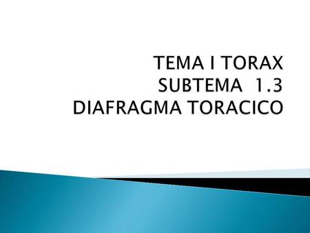 TEMA I TORAX SUBTEMA 1.3 DIAFRAGMA TORACICO
