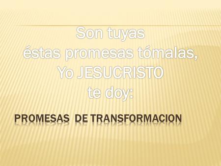 PROMESAS DE TRANSFORMACION