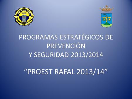 PROGRAMAS ESTRATÉGICOS DE PREVENCIÓN Y SEGURIDAD 2013/2014