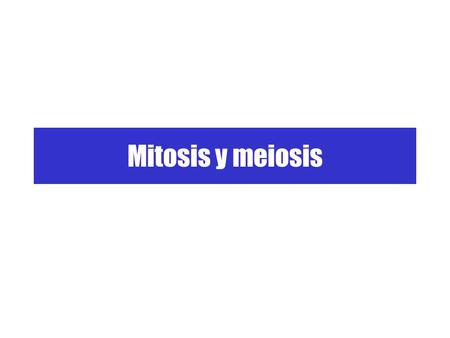 Mitosis y meiosis.