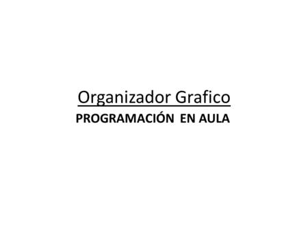Organizador Grafico PROGRAMACIÓN EN AULA.