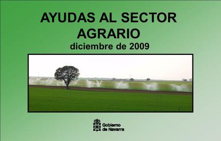 AYUDAS AL SECTOR AGRARIO diciembre de 2009. AYUDAS AL SECTOR AGRARIO diciembre de 2009 PAC ICM Agroamb. Ayudas necesarias por las condiciones de producción.