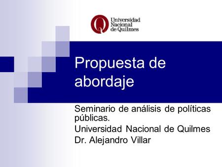 Propuesta de abordaje Seminario de análisis de políticas públicas.