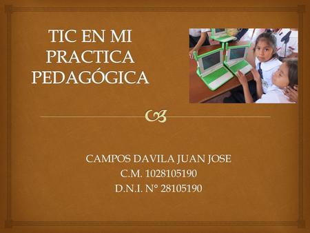 CAMPOS DAVILA JUAN JOSE C.M. 1028105190 D.N.I. N° 28105190.