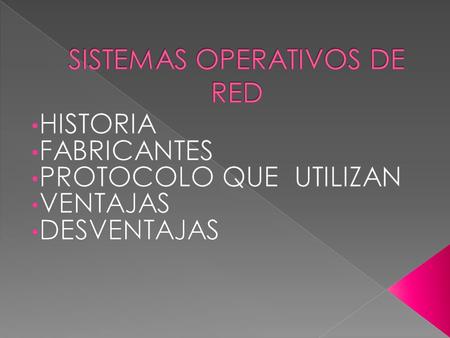 SISTEMAS OPERATIVOS DE RED