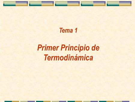 Primer Principio de Termodinámica