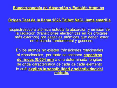 Espectroscopía de Absorción y Emisión Atómica