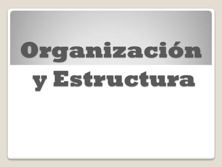 Organización y Estructura