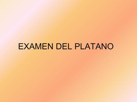 EXAMEN DEL PLATANO.