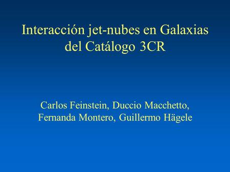 Interacción jet-nubes en Galaxias del Catálogo 3CR