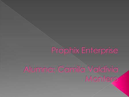 Prophix Enterprise Alumna: Camila Valdivia Montero