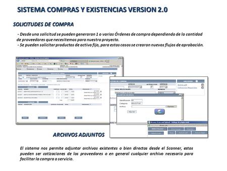 SISTEMA COMPRAS Y EXISTENCIAS VERSION 2.0