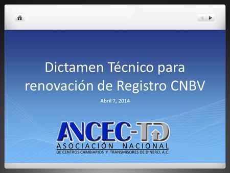 Dictamen Técnico para renovación de Registro CNBV