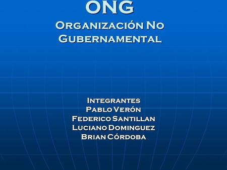 ONG Organización No Gubernamental