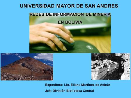 UNIVERSIDAD MAYOR DE SAN ANDRES REDES DE INFORMACION DE MINERIA