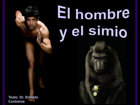 El hombre y el simio Texto: Dr. Ernesto Contreras.