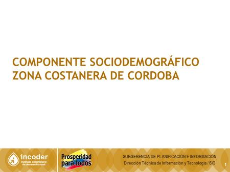 COMPONENTE SOCIODEMOGRÁFICO ZONA COSTANERA DE CORDOBA