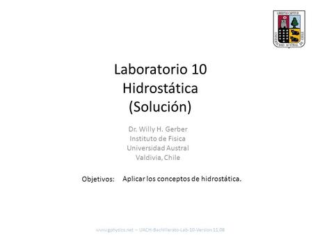 Laboratorio 10 Hidrostática (Solución)