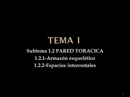 Subtema 1.2 PARED TORACICA Espacios intercostales