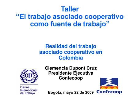Taller “El trabajo asociado cooperativo como fuente de trabajo”