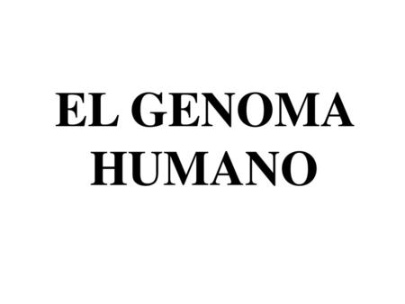 EL GENOMA HUMANO.