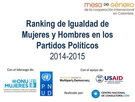 Ranking de Igualdad de Mujeres y Hombres en los Partidos Políticos