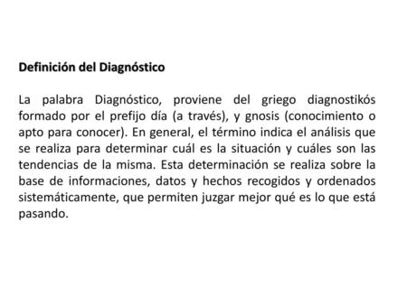 Definición del Diagnóstico