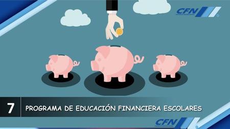 7 PROGRAMA DE EDUCACIÓN FINANCIERA ESCOLARES.